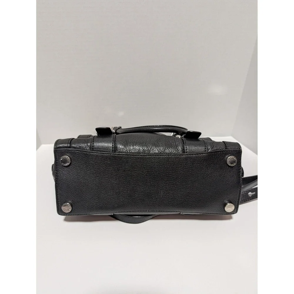 Michael Michael Kors Bedford Designer Black Leather Satchel‎ Crossbody Handbag